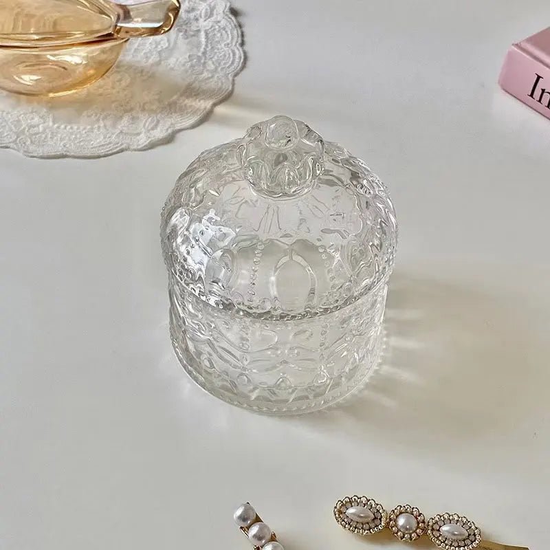 Light Luxury Glass Crystal Storage Jar - Vintage Jewelry Organiser