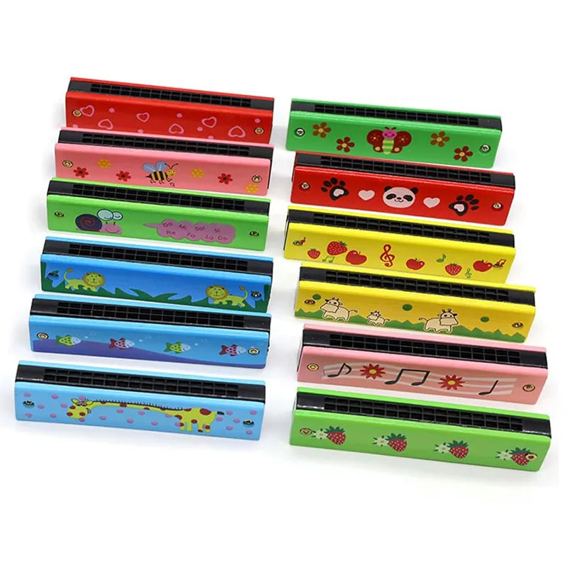 Children Wooden Harmonica Musical Instrument Toys Music Teaching Aids Puzzle Early Education Kindergarten Beginners TMZ