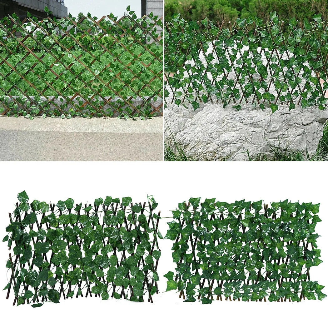 Artificial Ivy Leaves Garden Screening Expanding Trellis Fence