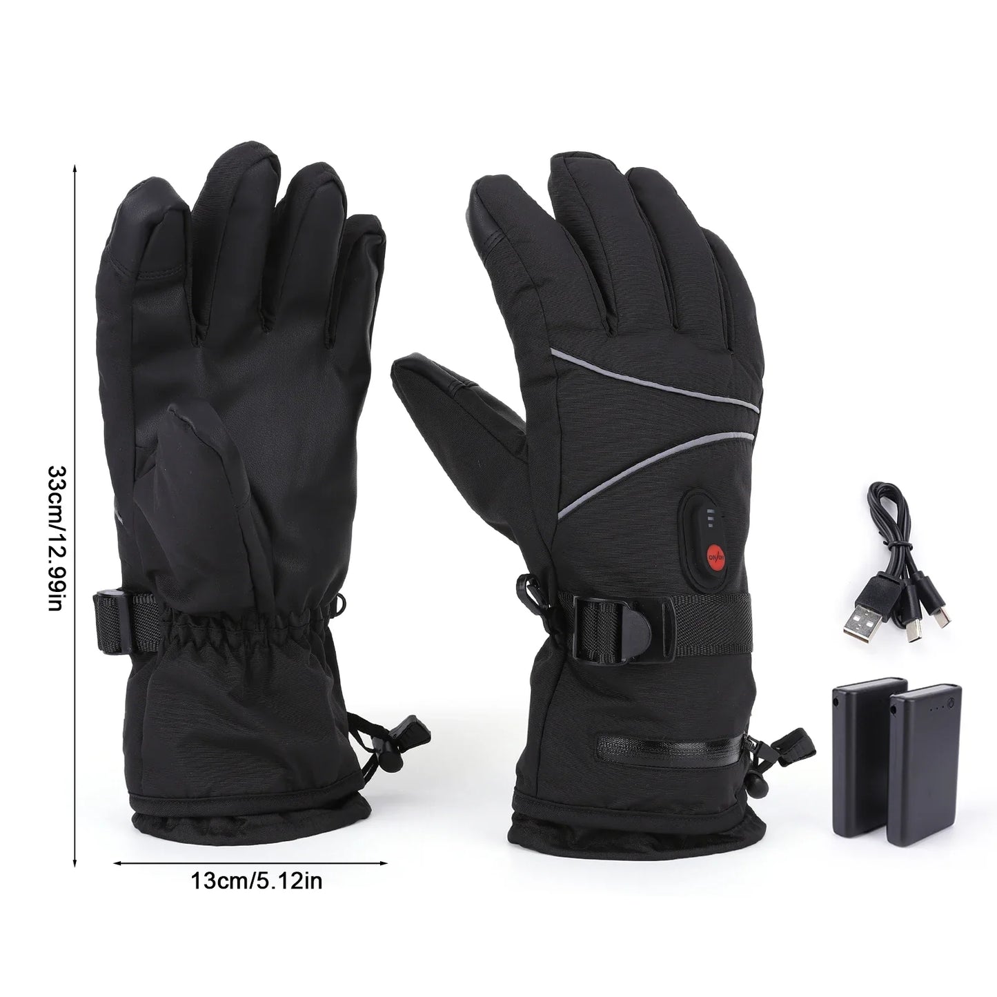 Electric Heated Gloves – Touchscreen, Waterproof & Rechargeable | For Hiking, Biking, Skiing & More