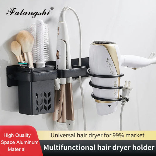 Hair Dryer Organizer Rack Bathroom Hairdryer And Straightener Holder Wall Mounted Shelves Accessories Blower Shelves WB8022