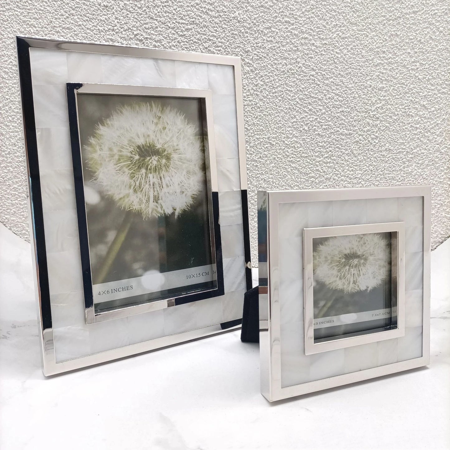 Metal Frame Shell Picture Frame - Contemporary Tabletop Decor