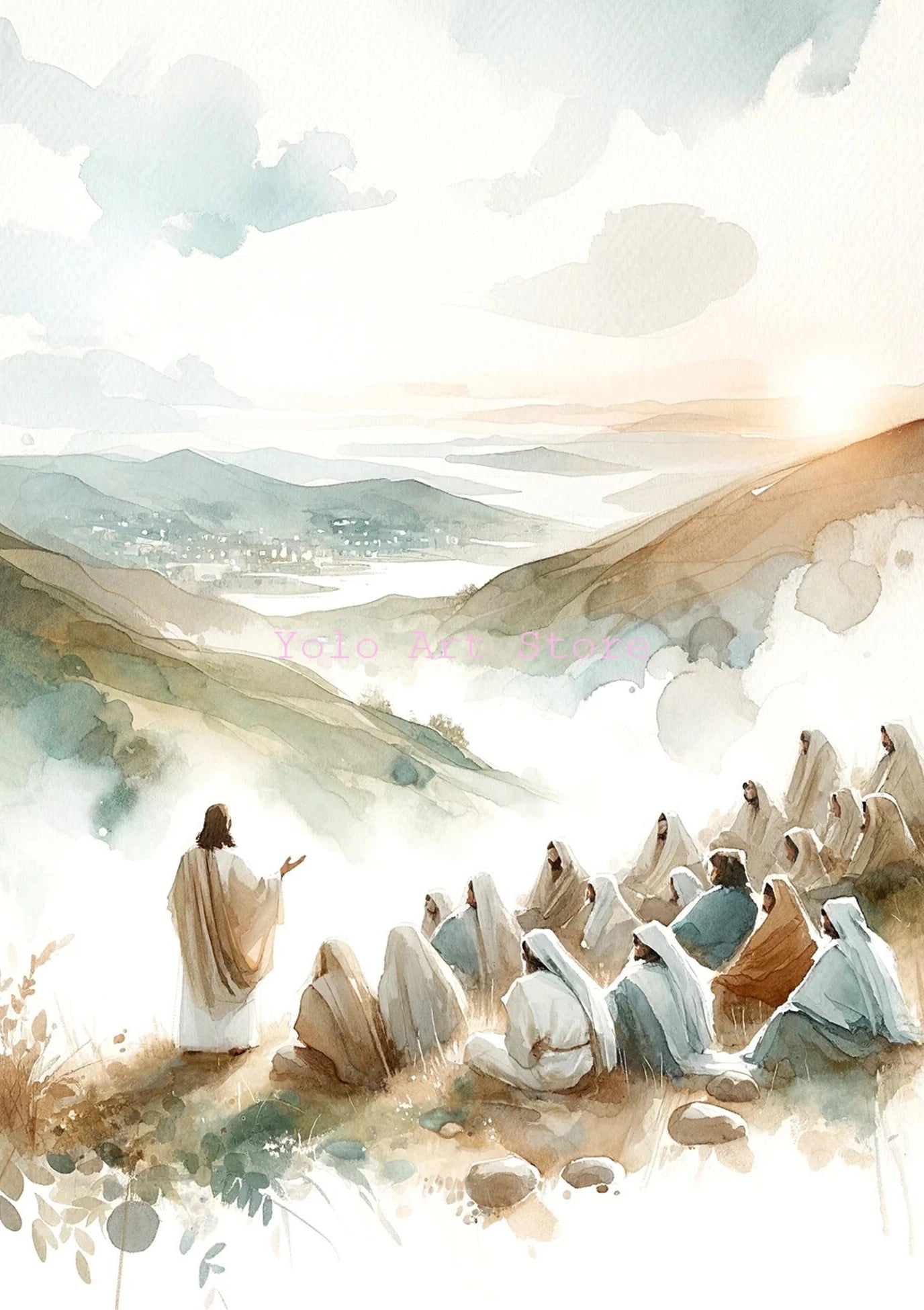 Watercolor Christian Wall Art