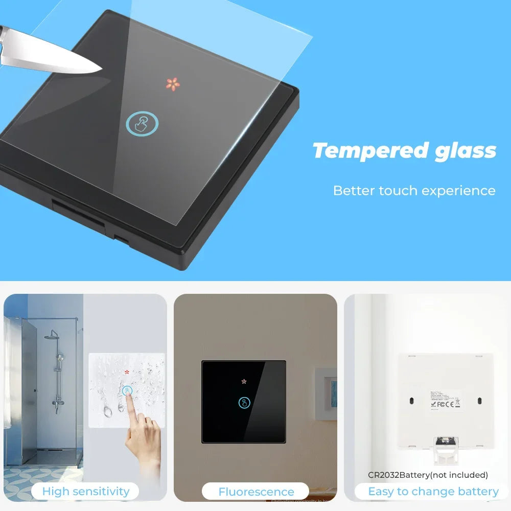 GERMA Mini Module Smart Wireless Touch Switch Light 433MHZ Electrical Home Remote Control Glass Screen Wall Panel On Off 220V