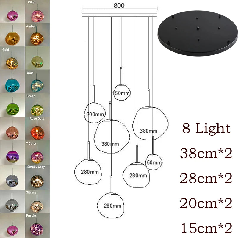 Nordic LED PVC Lava Bedroom & Living Room Pendant Lamp 
