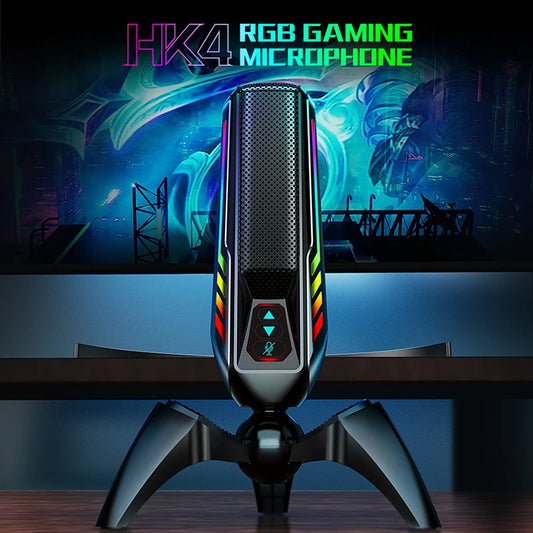 RGB Professional Live Streaming Microphone Condenser Desktop USB Noise Cancelling Podcast Mic PC Computer Studio Microphone