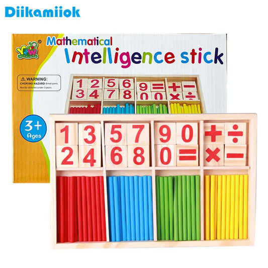Kids Wooden Math Toys for Children Montessori Educational Learning Number Counting Sticks Kindergarten Mathematics Teaching Aids