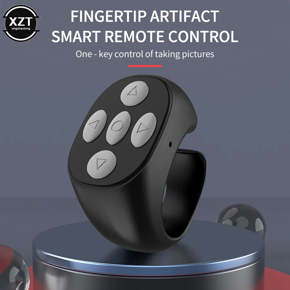 Bluetooth-compatible Fingertip Video Controller Page Flipping Device for Short Video Mobile Phone Remote Control Ring Controller