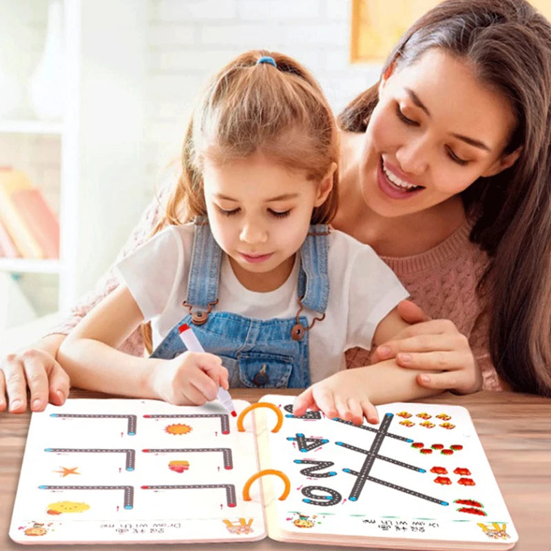 Children Montessori Drawing Toy Pen Control Training Color Shape Math Match Game Set Toddler Learning Activities Educational Toy