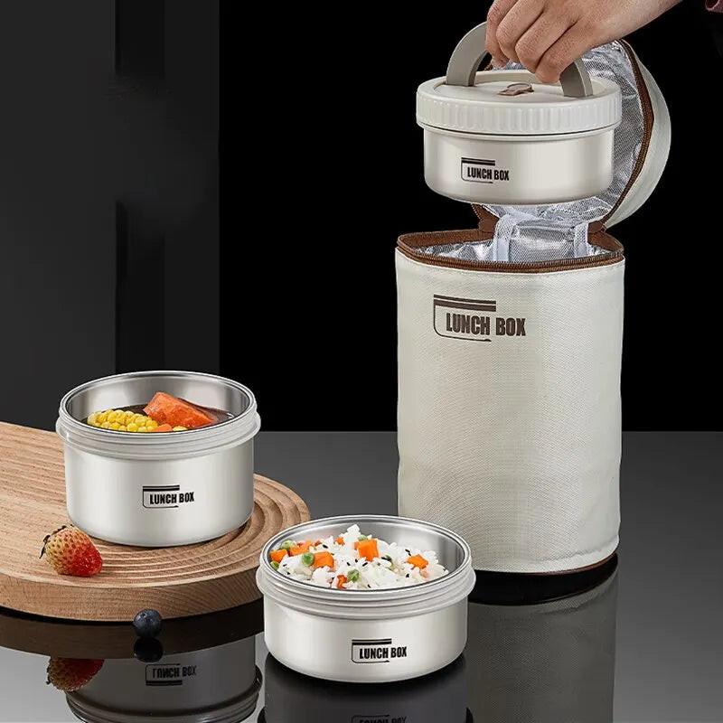 Stackable Stainless Steel Bento Lunch Box – Insulated, Portable & Compartmentalized Meal Storage