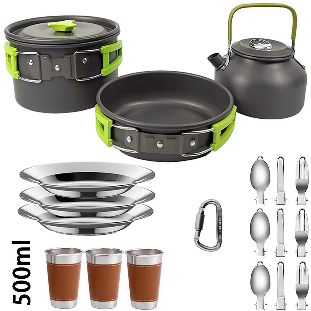 Ultralight Camping Cookware Set – Non‑Stick Aluminum Pot, Pan & Kettle for Outdoor Cooking & Hiking