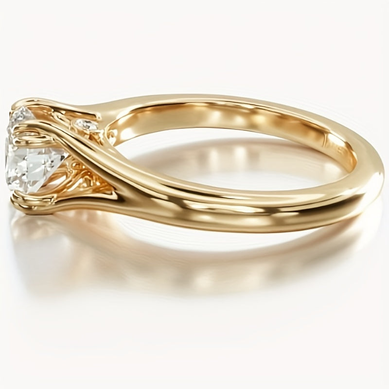 Dazzling Double-Prong, Elegant Ring