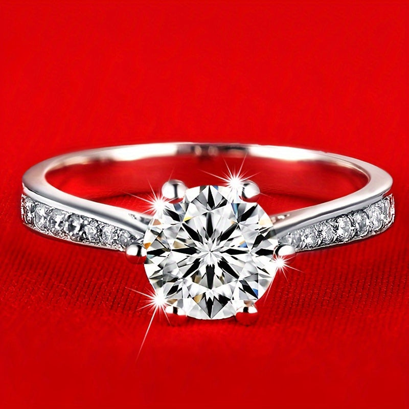 Luxury Simulated Diamond Engagement Ring