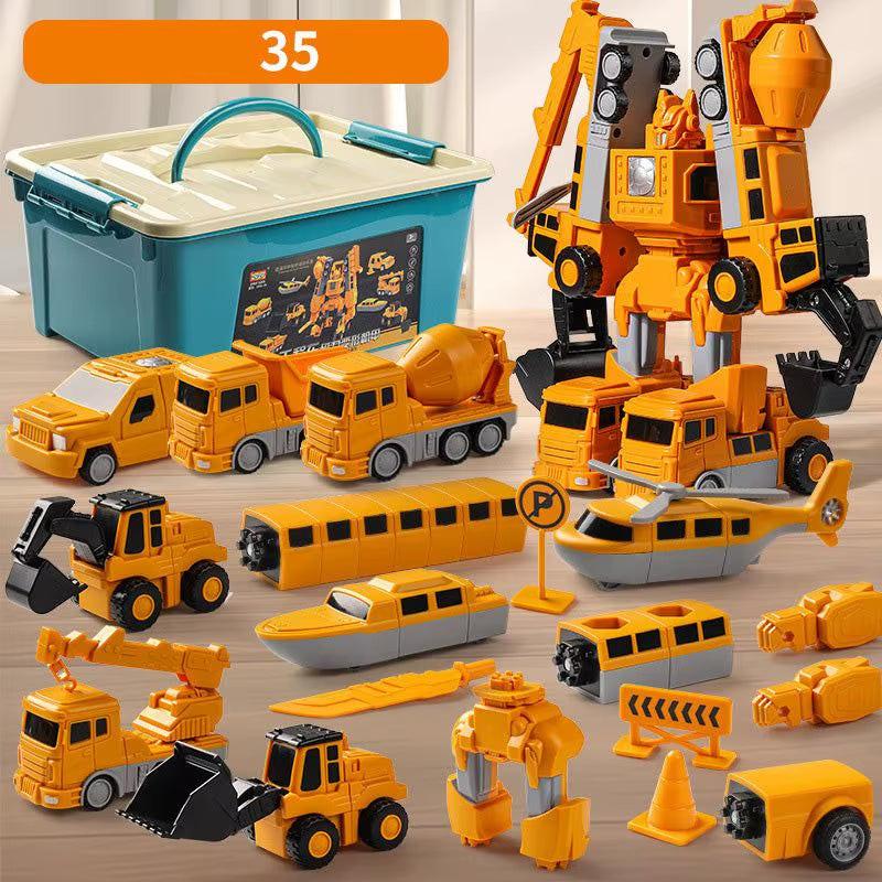 Magnetic Transforming Engineer Car Set – STEM Building Toy for Kids