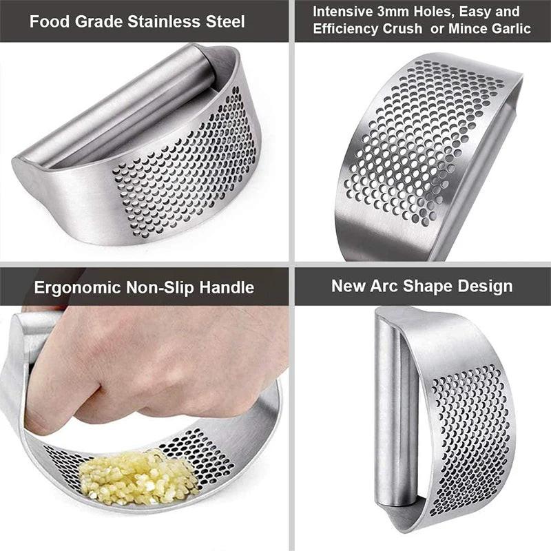 Manual Garlic Press – Rocker‑Style Stainless Steel Crusher
