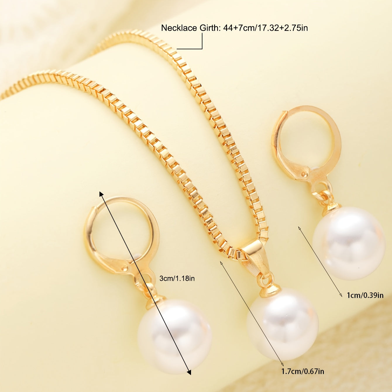 Simple Elegant Golden Faux Pearl Necklace