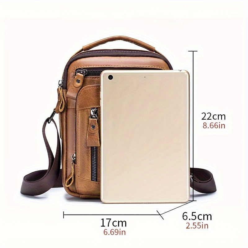 Men's Genuine Leather Crossbody Bag