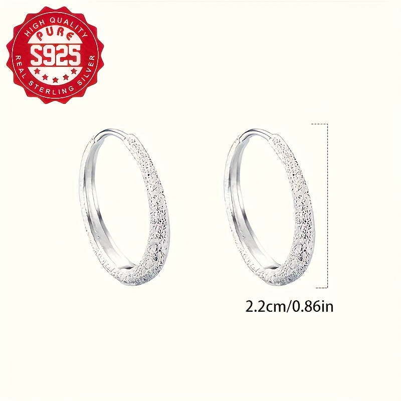 Pure Silvery Exquisite Round Ring Earrings