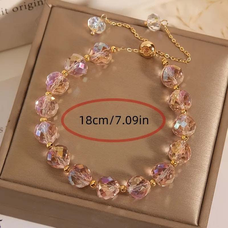 Elegant Faux Crystal Bead Bracelet