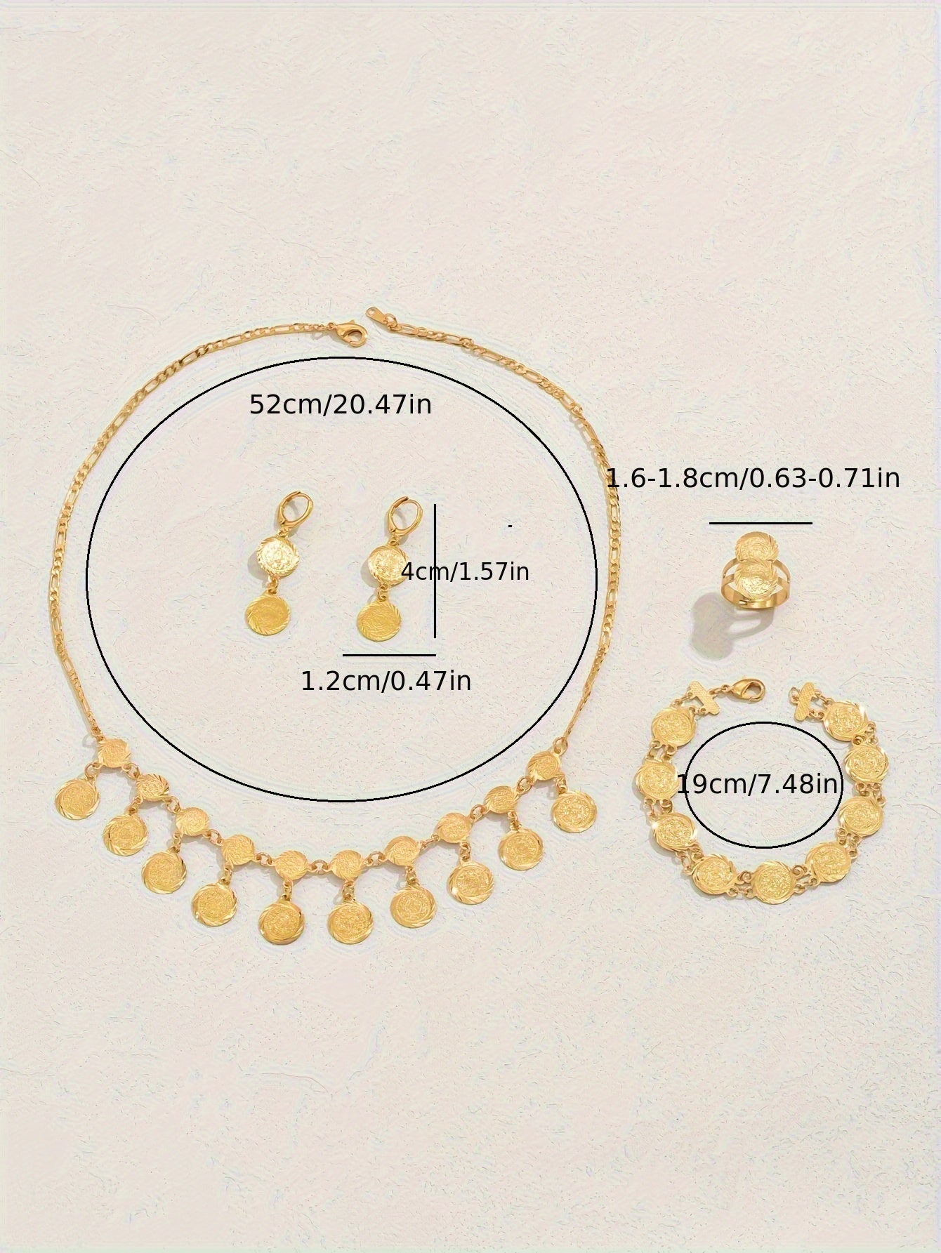 Elegant 5pcs Ramadan Jewelry Set for Women