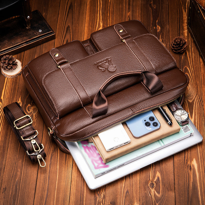 Men's Genuine Leather Business Briefcase