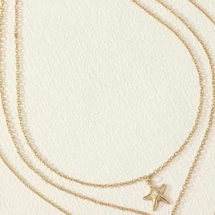 Ocean Charm 3-Piece Necklace Set with Shell, Starfish & Faux Pearl Pendants – Perfect for Summer Style & Casual Looks