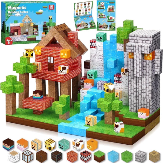 Stack, Build & Learn – 150PCS Montessori‑Style Magnetic Building Cubes for STEM Creativity