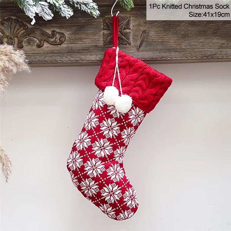 Handcrafted Knitted Christmas Stockings – Classic Holiday Décor for Gifts & Traditions