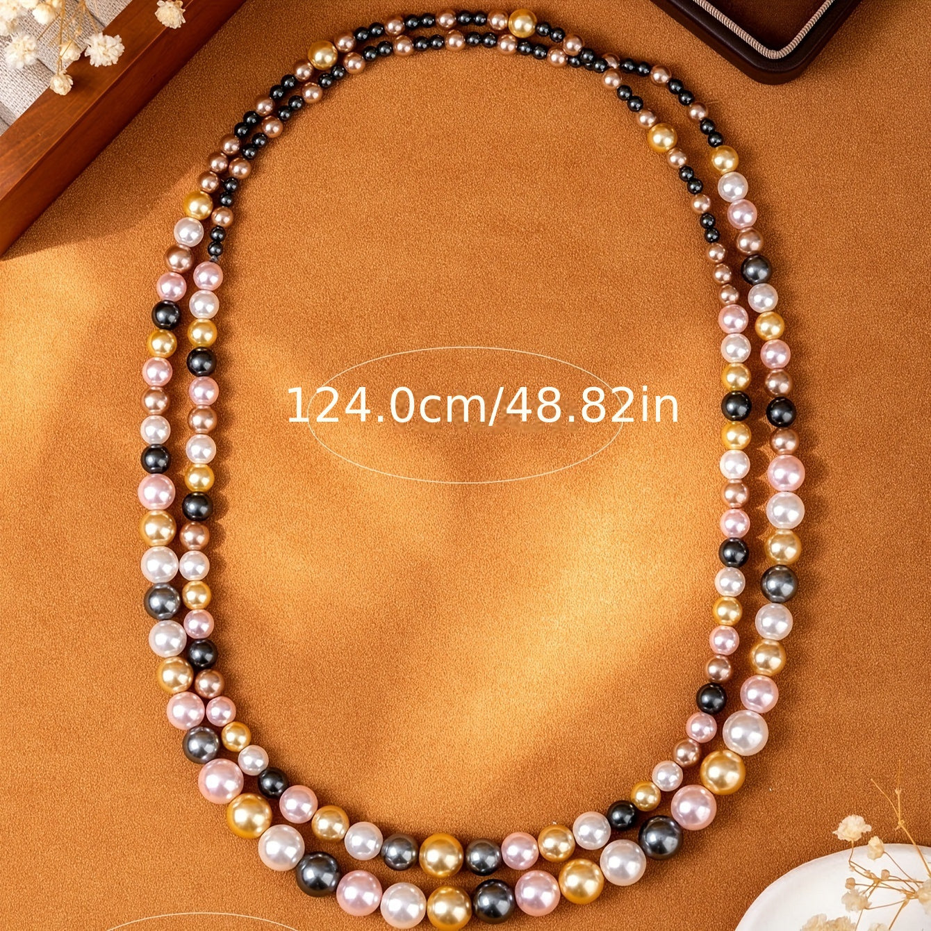 Multi-Layered Colorful Pearl Strand Necklace