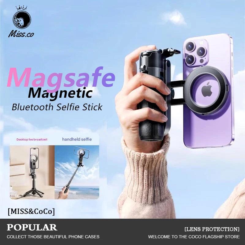 Premium 4‑in‑1 Selfie Stick with Wireless Remote, Magnetic Clip & 360° Rotation