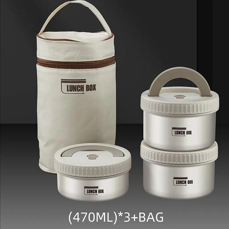 Stackable Stainless Steel Bento Lunch Box – Insulated, Portable & Compartmentalized Meal Storage