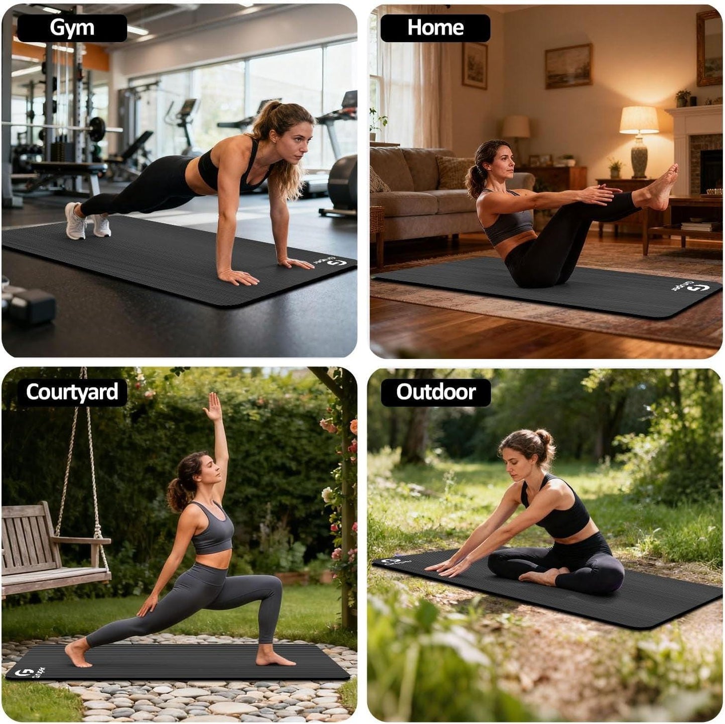 Extra Thick Yoga Mat – Non-Slip Exercise Mat with Strap & Bag