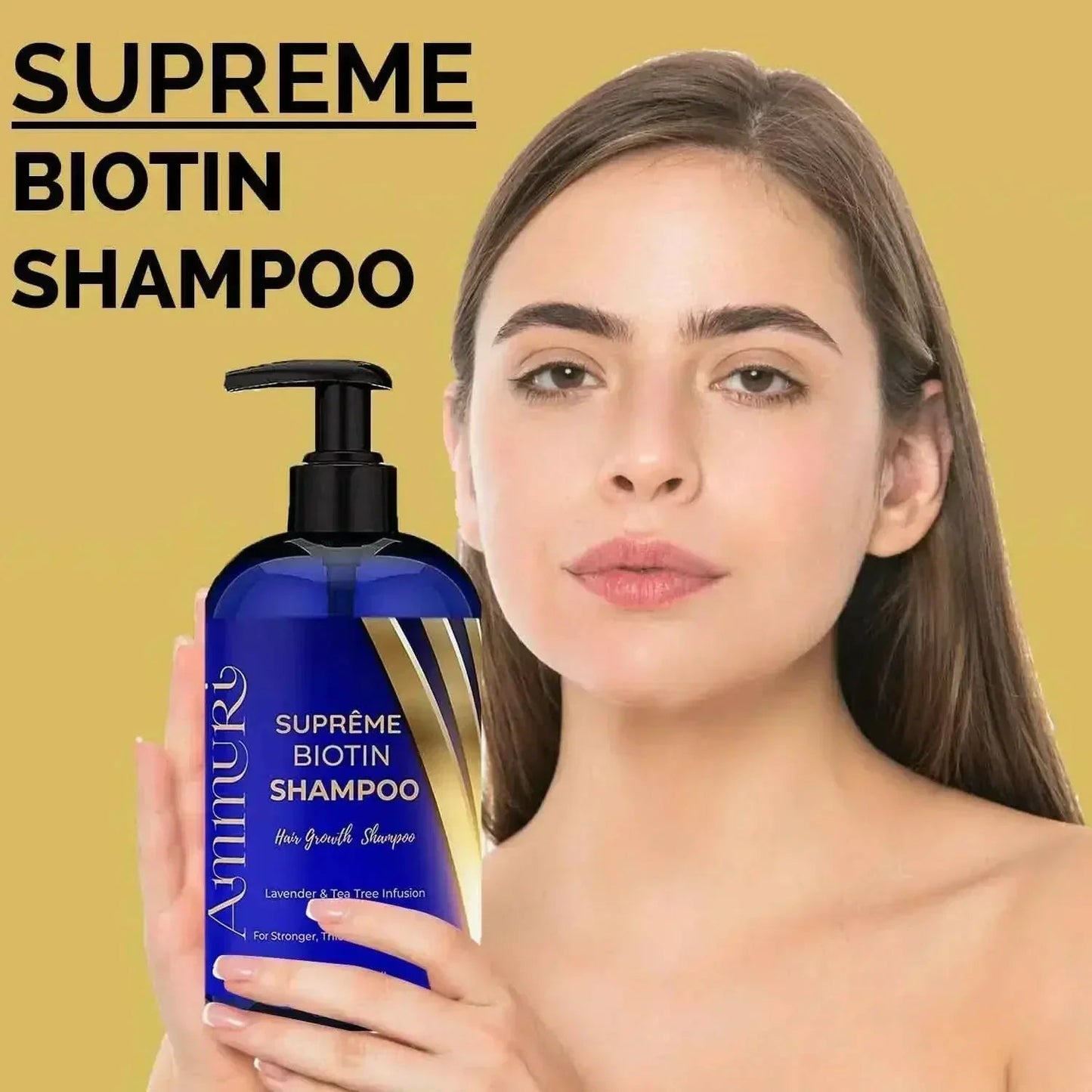 Ammuri Supreme Biotin Shampoo – Daily Hair Care for Thicker-Looking Hair (473ml)