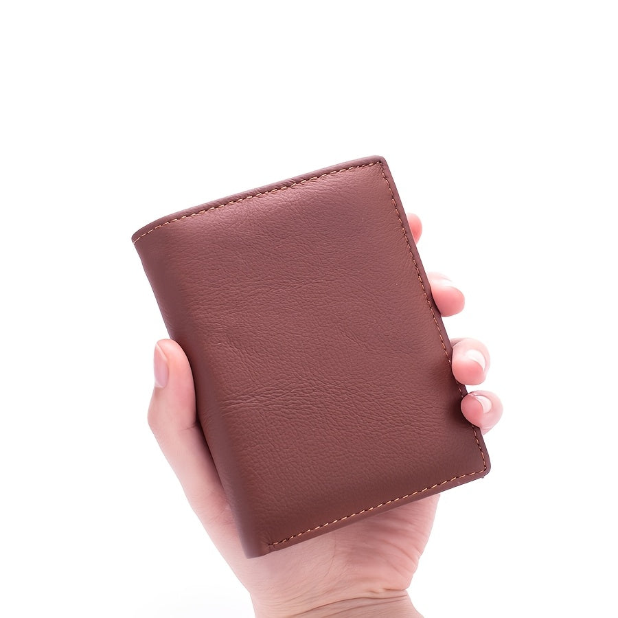 Men's Retro Thin Genuine Leather Wallet