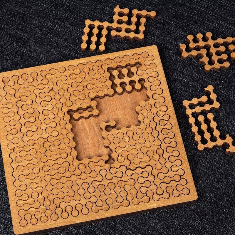 Impossible Wooden Puzzle – 10-Level Tangram Brain Teaser