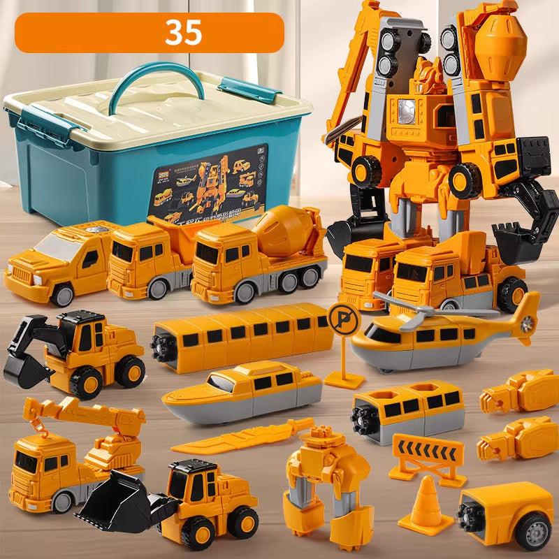 Magnetic Transforming Engineer Car Set – STEM Building Toy for Kids