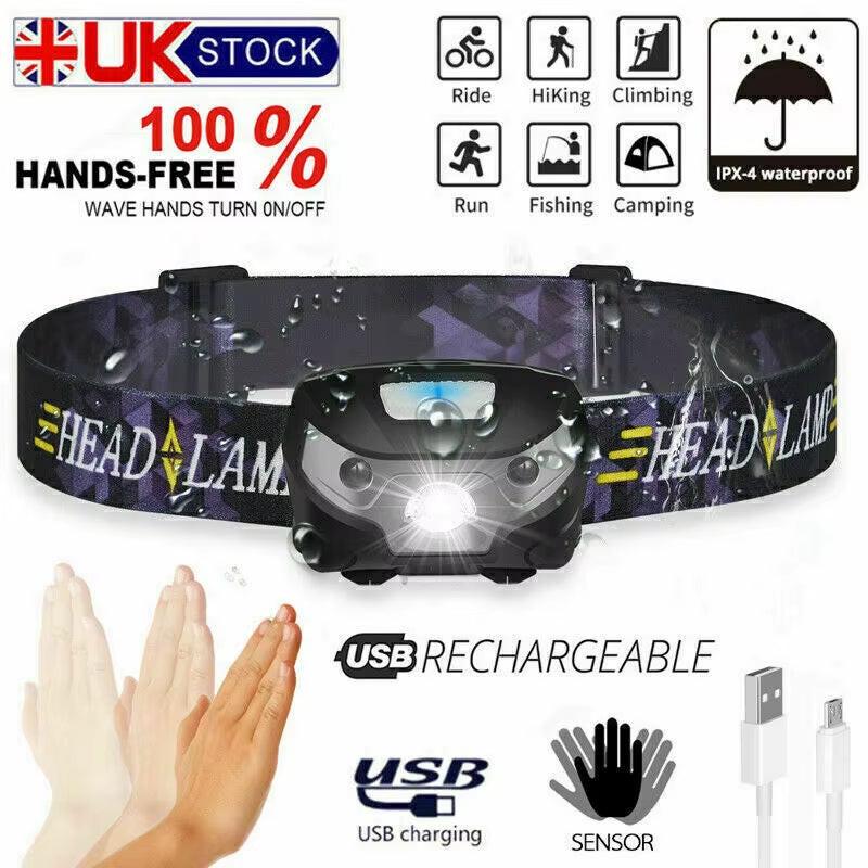 USB Rechargeable LED Headlamp – Waterproof, 3 Modes, 10H Runtime (1/2 Pack) | Built for Outdoor Safety and Hands-Free Convenience