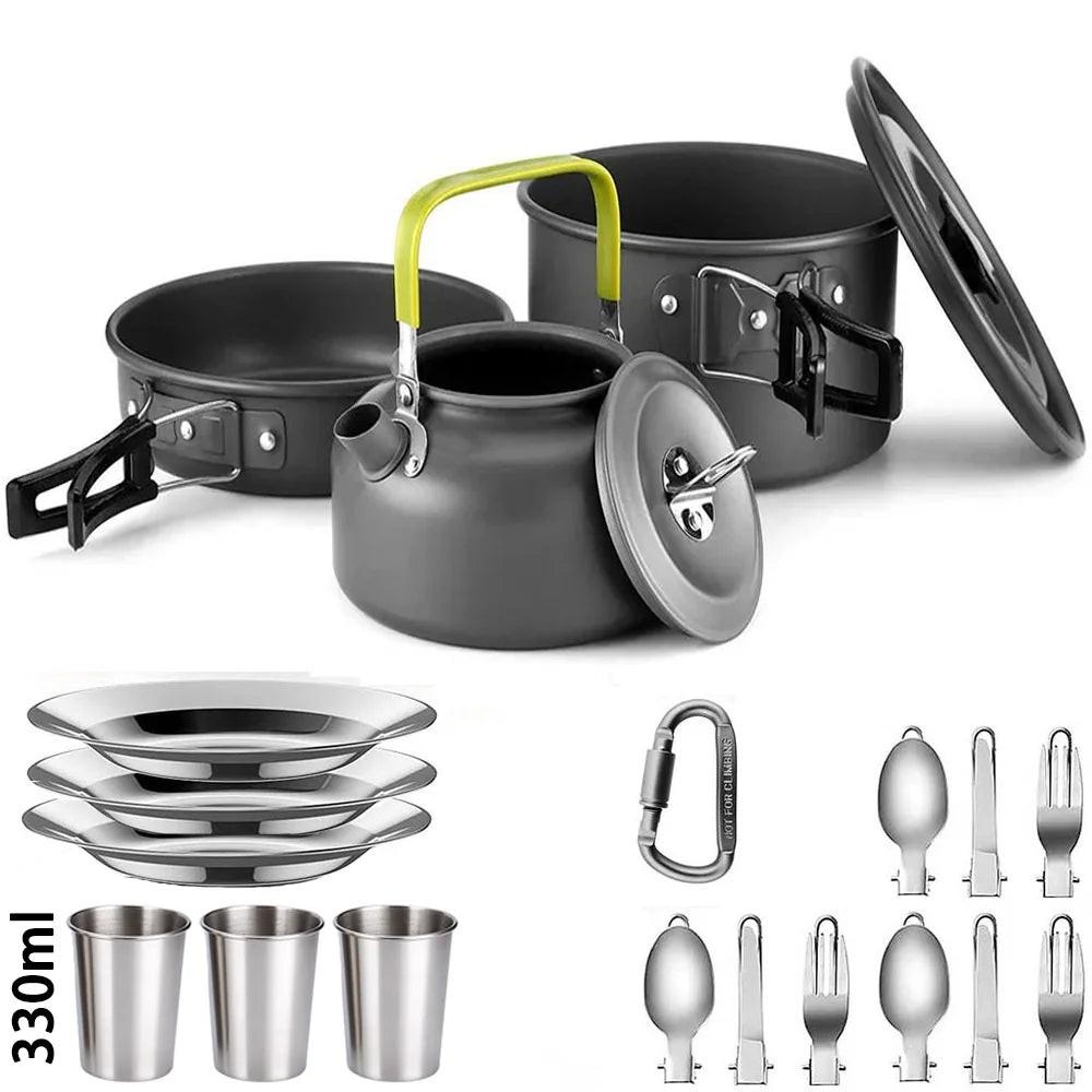 Ultralight Camping Cookware Set – Non‑Stick Aluminum Pot, Pan & Kettle for Outdoor Cooking & Hiking