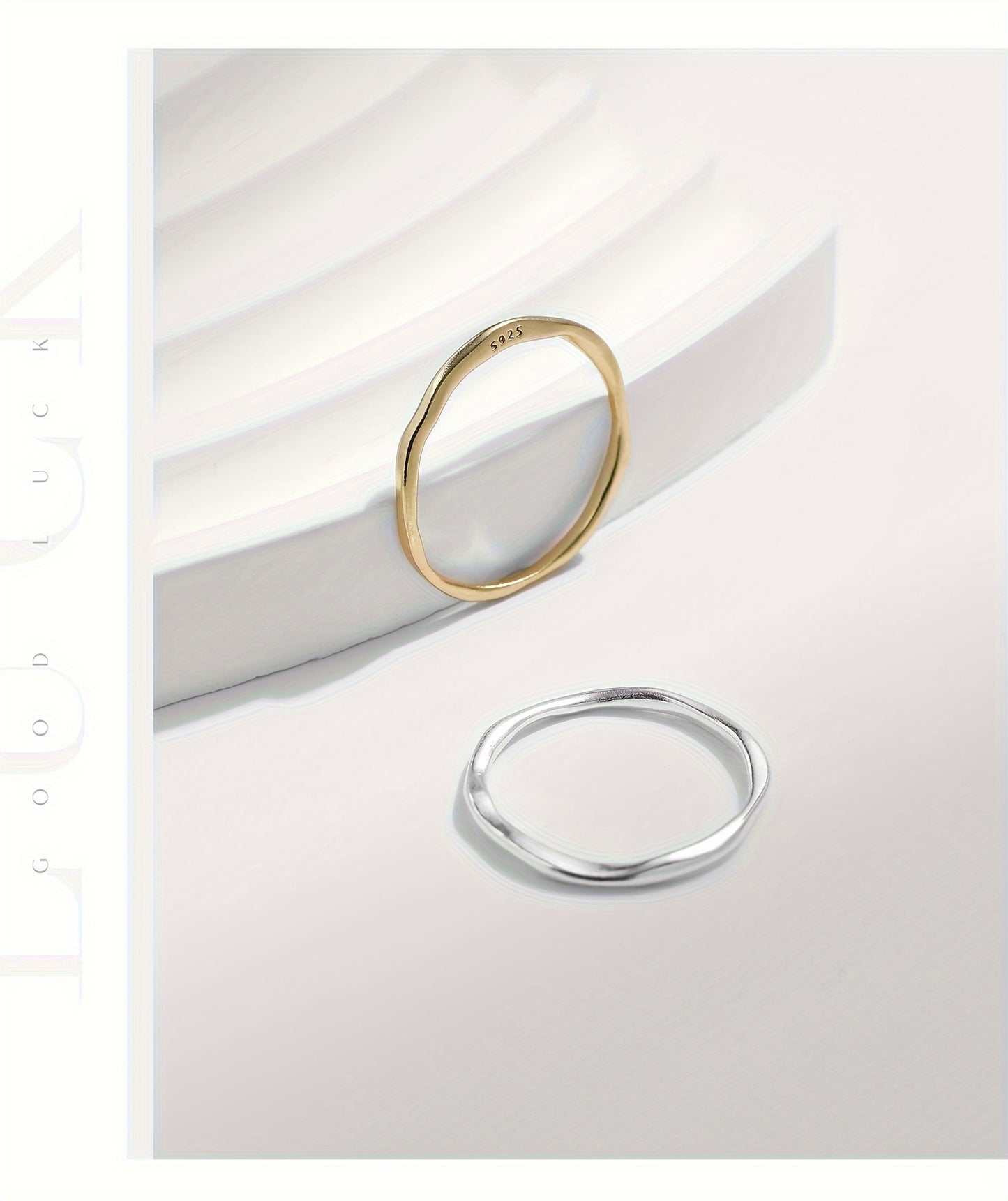 Sterling gold Simple Geometric Line Twisted Ring