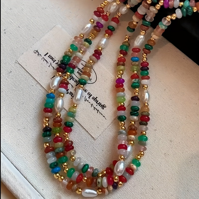 Tribal Style Freshwater Pearl Beaded Necklace