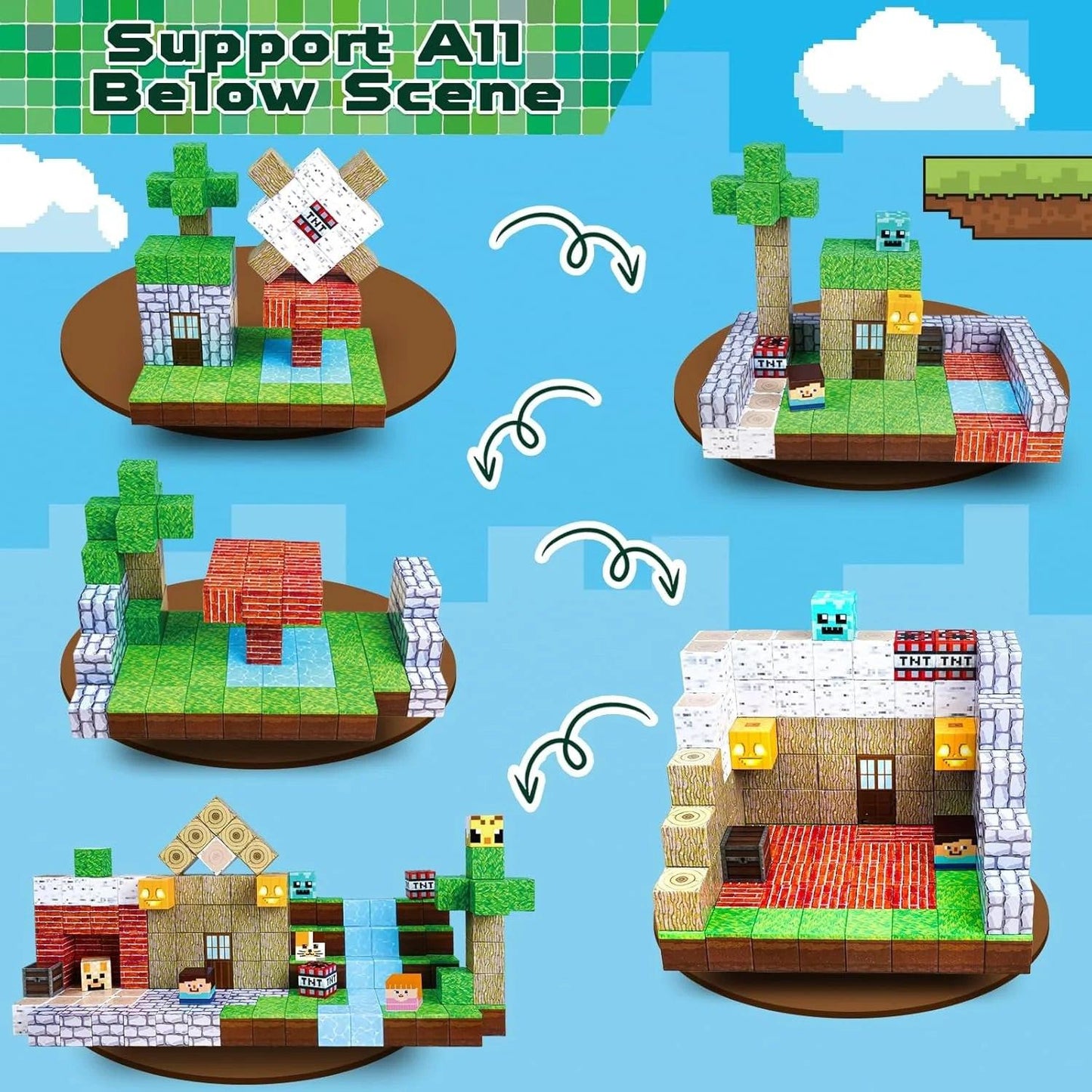 Stack, Build & Learn – 150PCS Montessori‑Style Magnetic Building Cubes for STEM Creativity