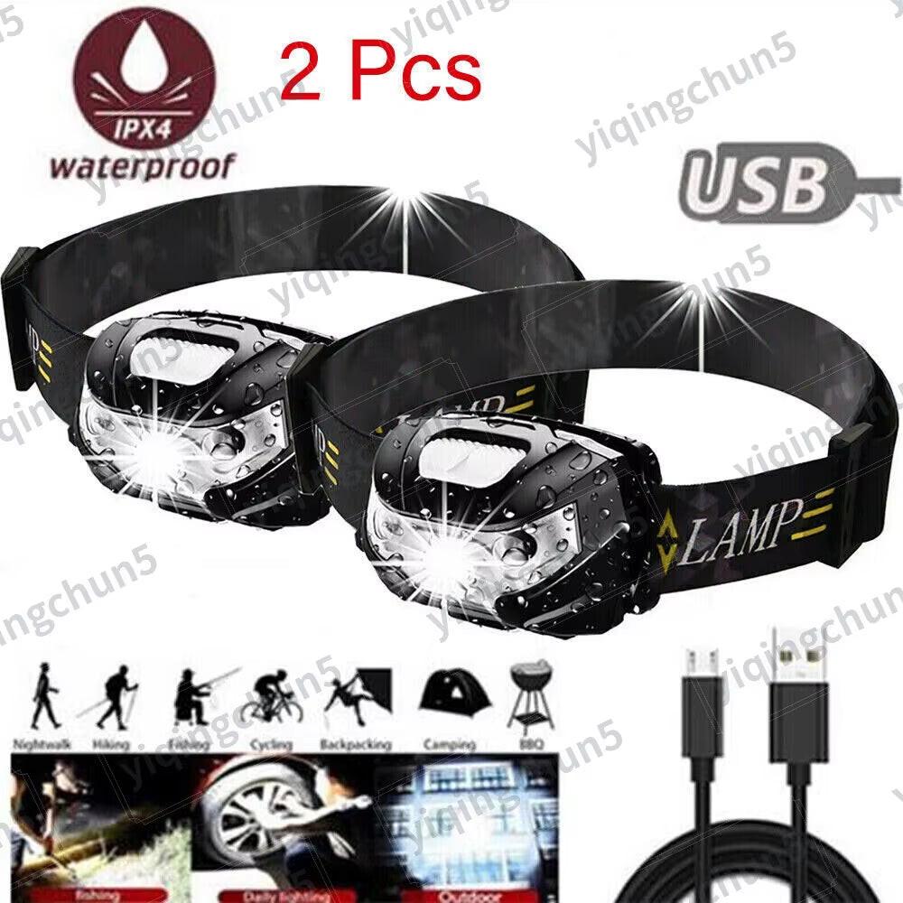 USB Rechargeable LED Headlamp – Waterproof, 3 Modes, 10H Runtime (1/2 Pack) | Built for Outdoor Safety and Hands-Free Convenience