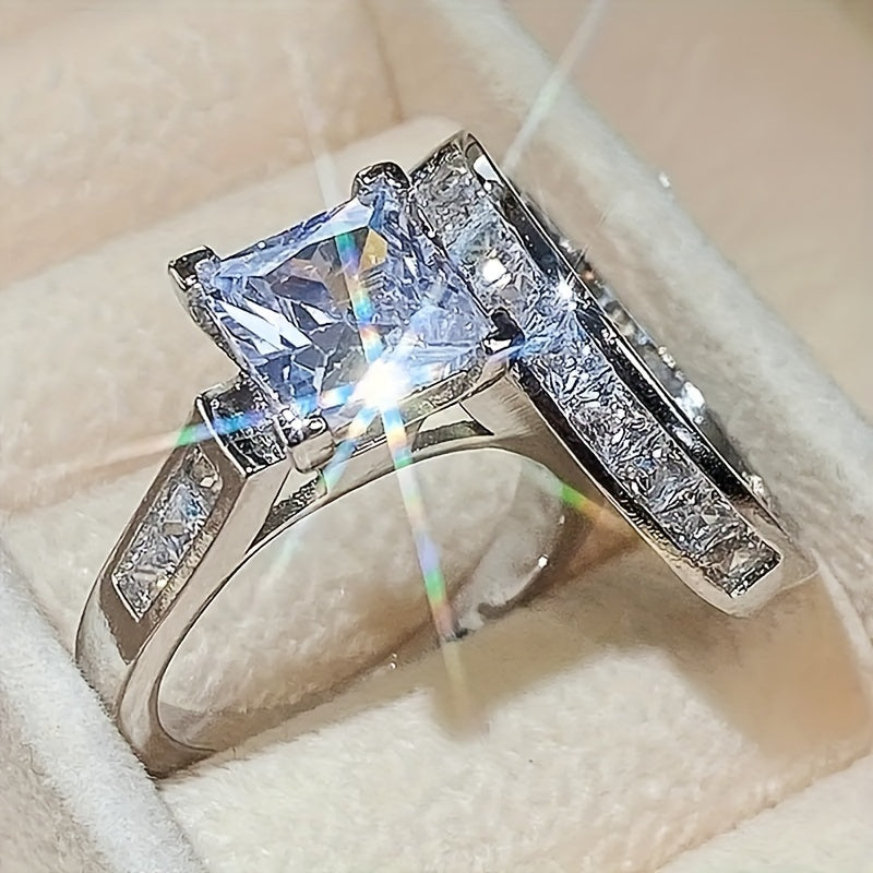 Elegant Square Zirconia Rings