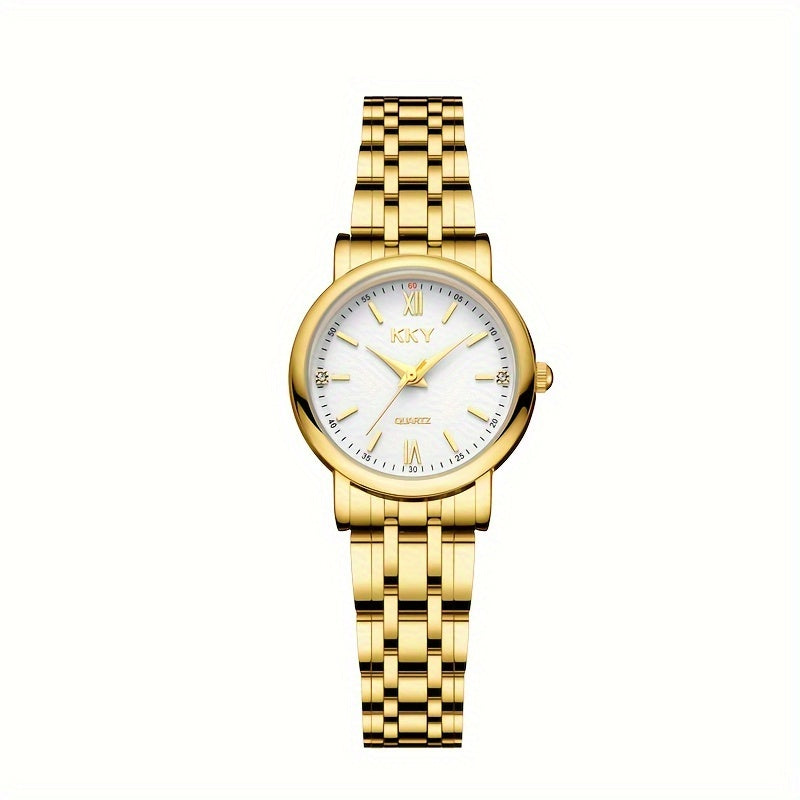 KKY Elegant Golden-Tone Quartz Watch for  Women