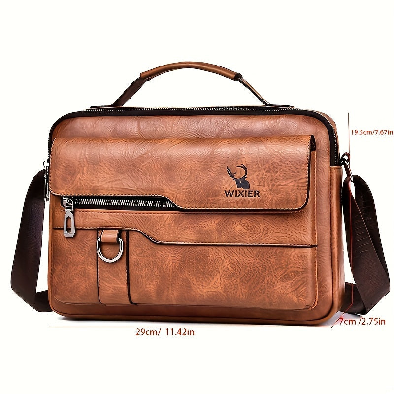 Men's Vintage Faux Leather Shoulder Bag