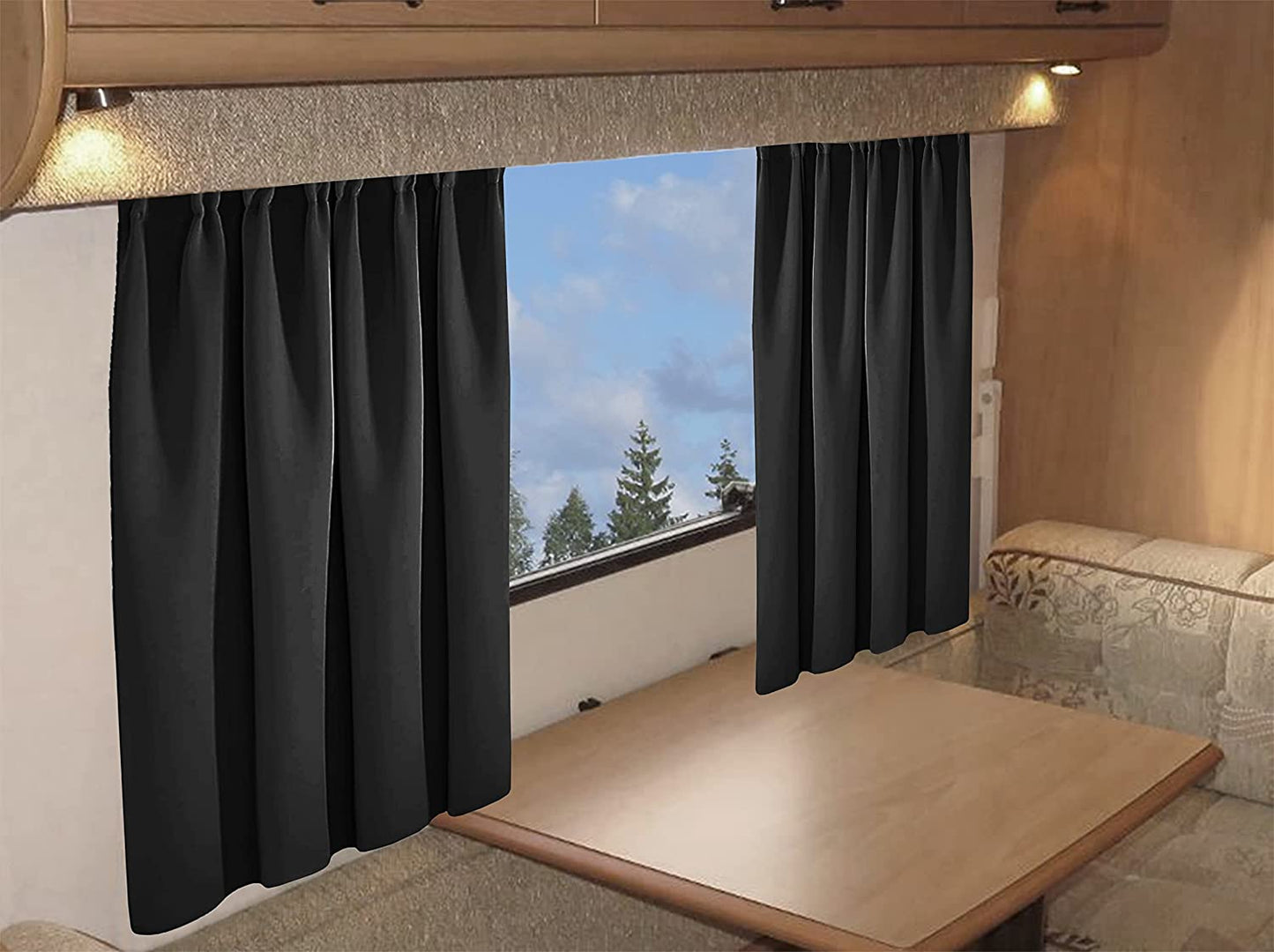Blackout Thermal Curtains for Caravans and Campervans 100% Light Blocking 11 Colour Options Energy Efficient Pencil Pleat Panels by OLIVIA ROCCO