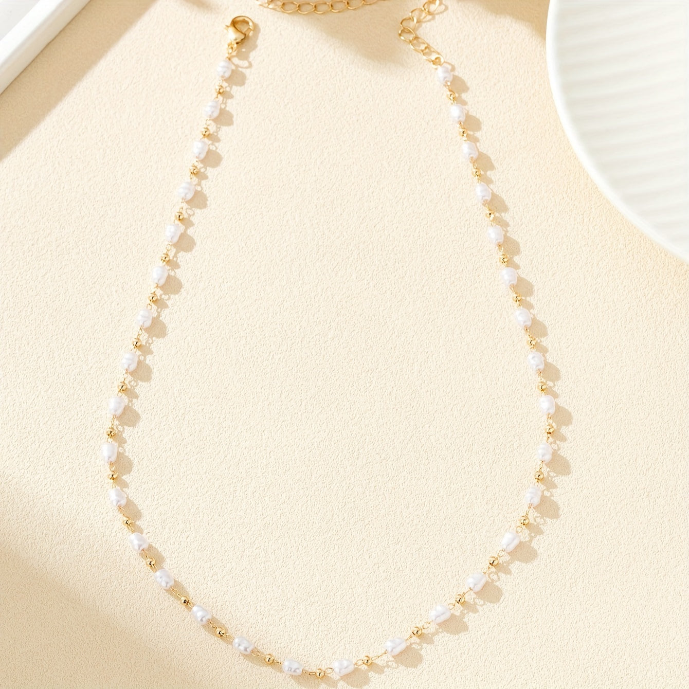 Elegant Simple Style Pearl Strand Necklace