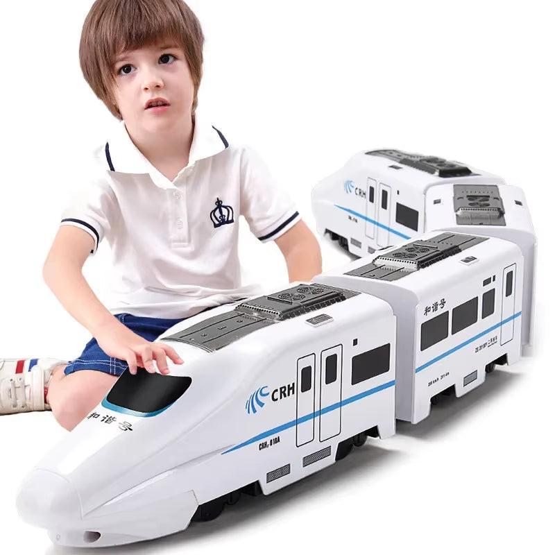 Nonstop Railway Fun – Kids Electric High‑Speed Train Toy with Lights, Sounds & 360° Bump‑and‑Go Action
