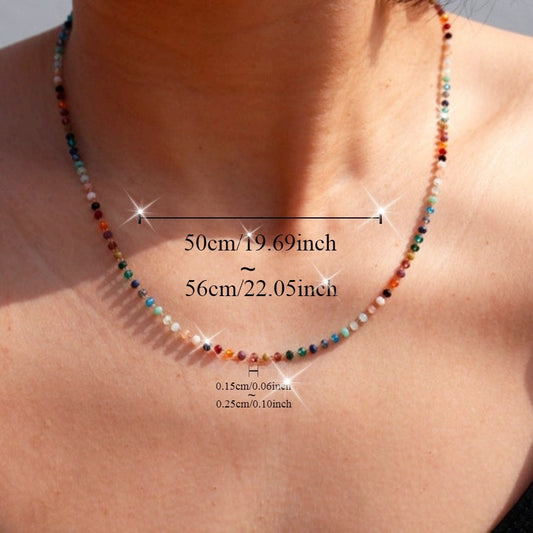 Colorful Natural Stone Beaded Necklace