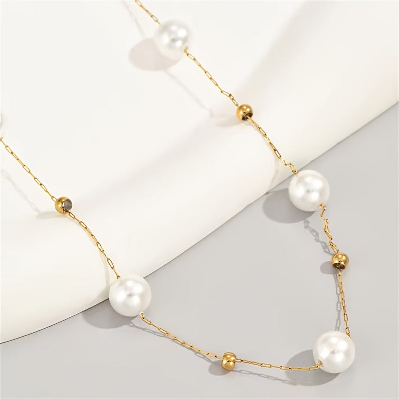 Elegant Imitation Pearl Beads Necklace